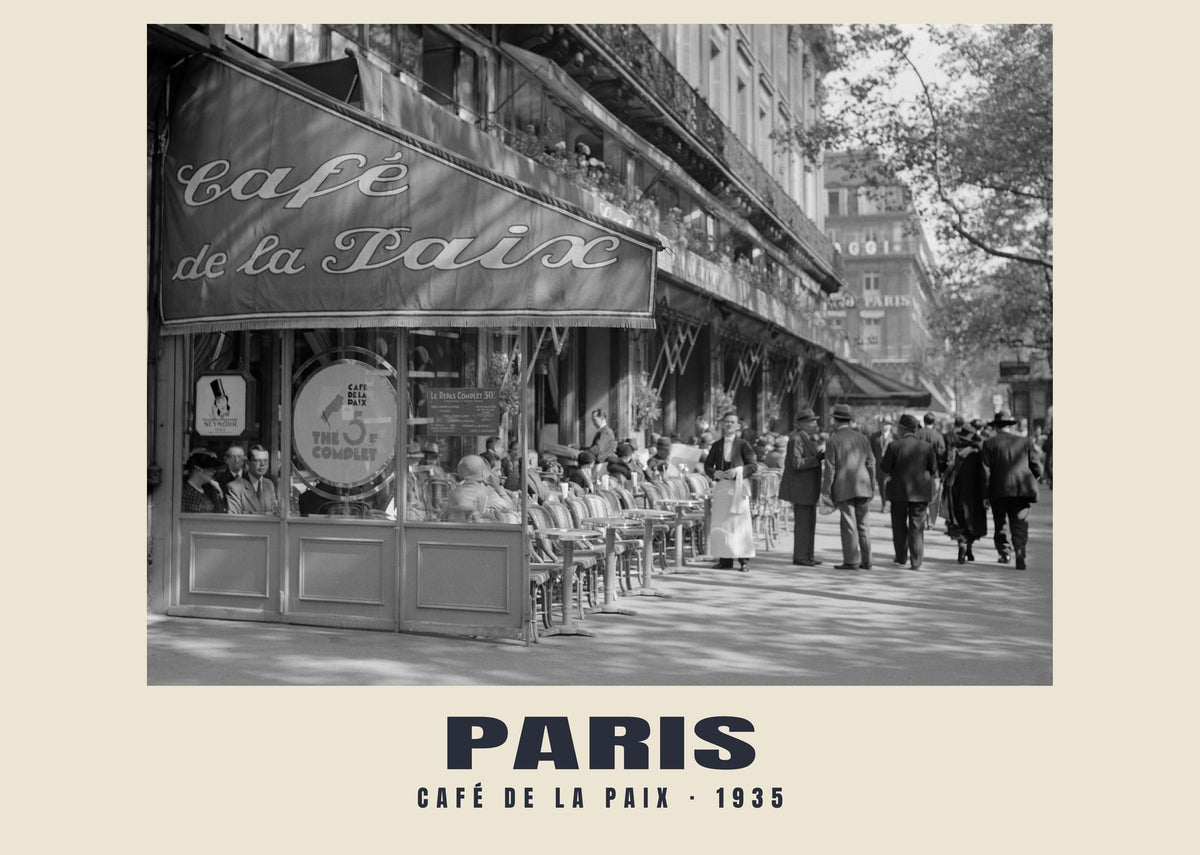 Café de la Paix, Paris, 1935 heritage photograph