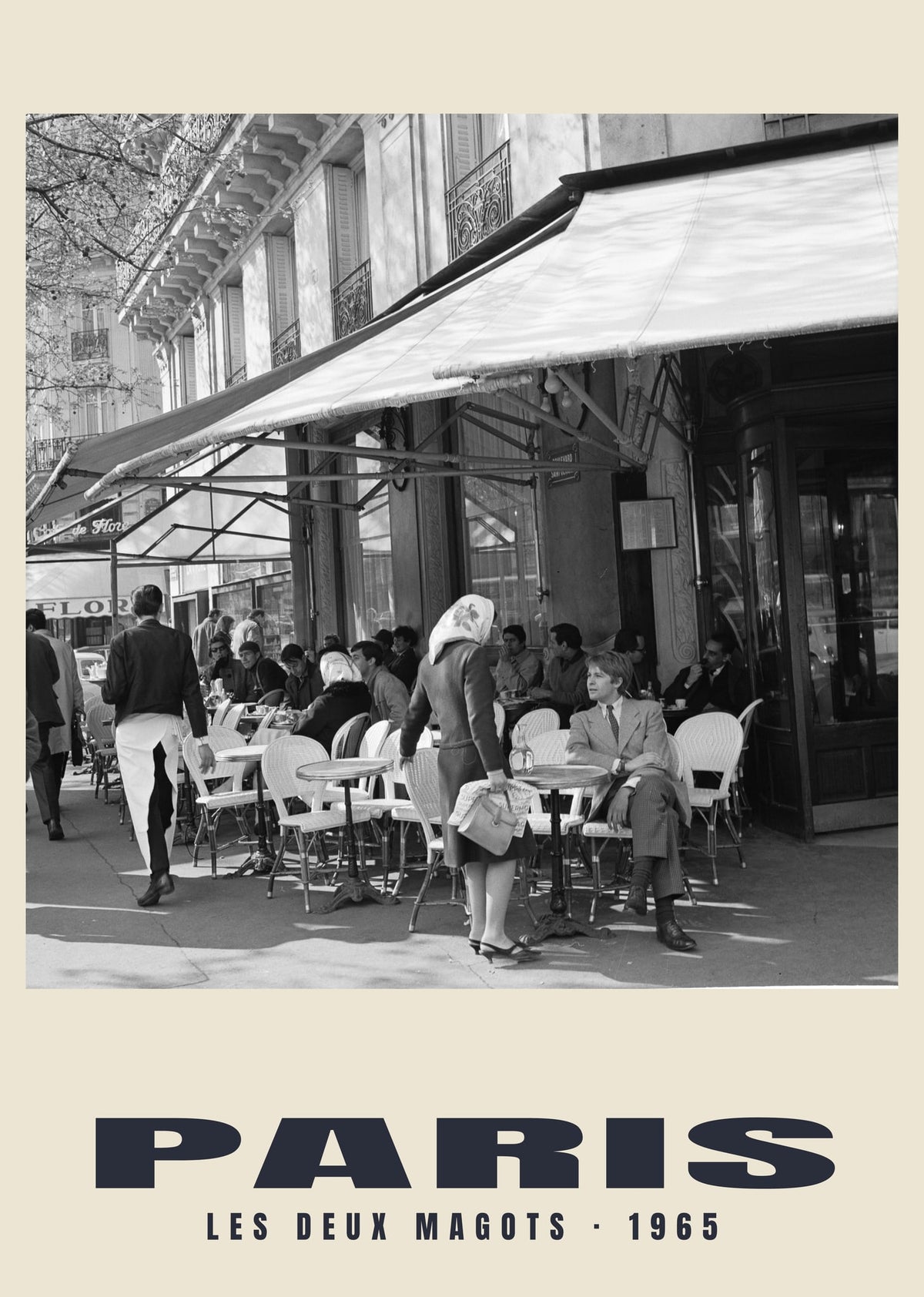Les Deux Magots, Paris, 1965 — Historic photograph print