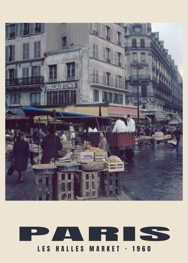 Les Halles Market, Paris — 1960 · Historic photograph print