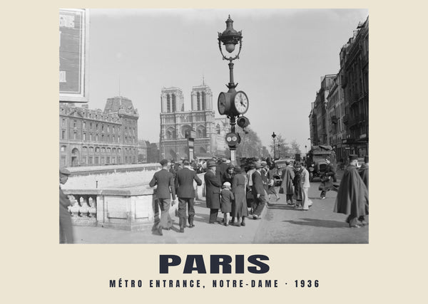 Métro Entrance, Notre-Dame, Paris — 1936 · Historic photograph print