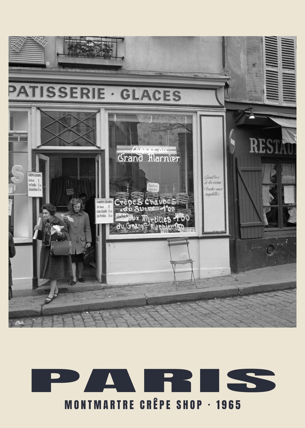 Montmartre Crêpe Shop, Paris, 1965 heritage photograph
