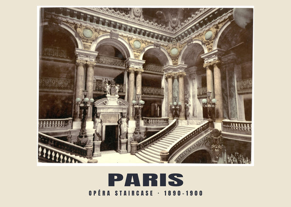 Opéra Staircase, Paris — 1890–1900 · Vintage photochrom print