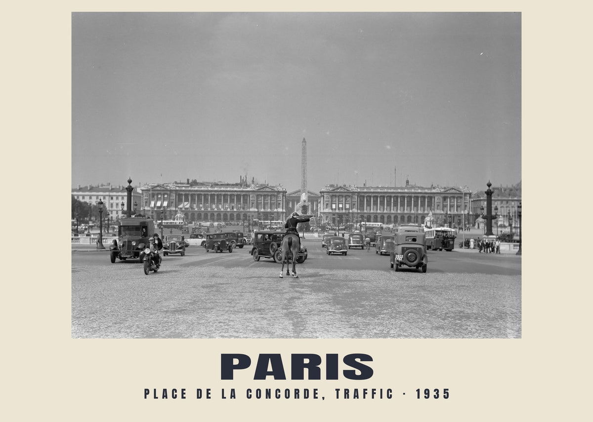 Place de la Concorde, Traffic, Paris, 1935 heritage photograph
