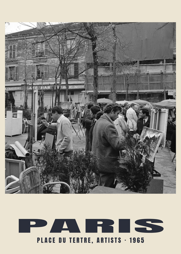 Place du Tertre, artists, Paris — 1965 · Historic photograph print