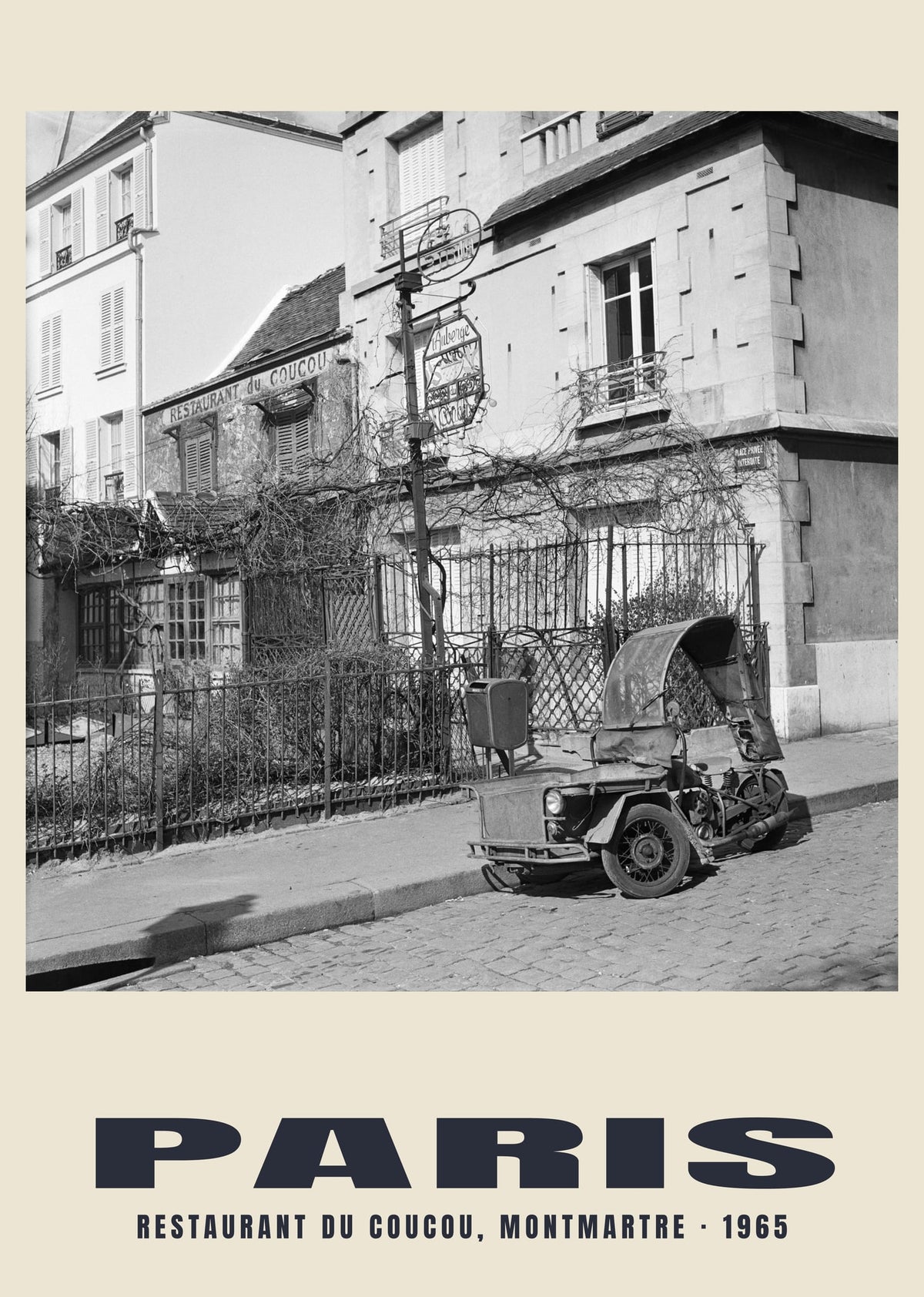 Restaurant du Coucou, Montmartre, Paris, 1965 — Historic photograph print