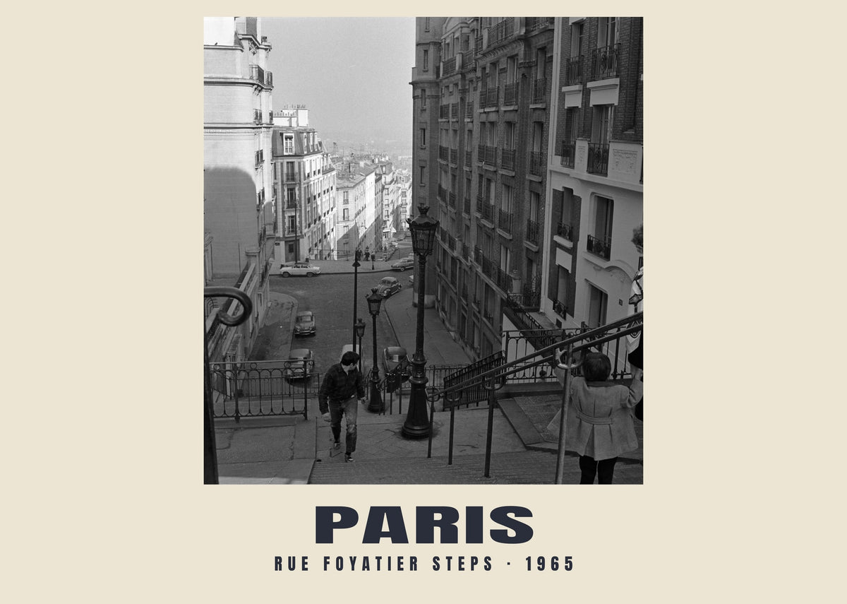 Rue Foyatier Steps, Paris, 1965 heritage photograph