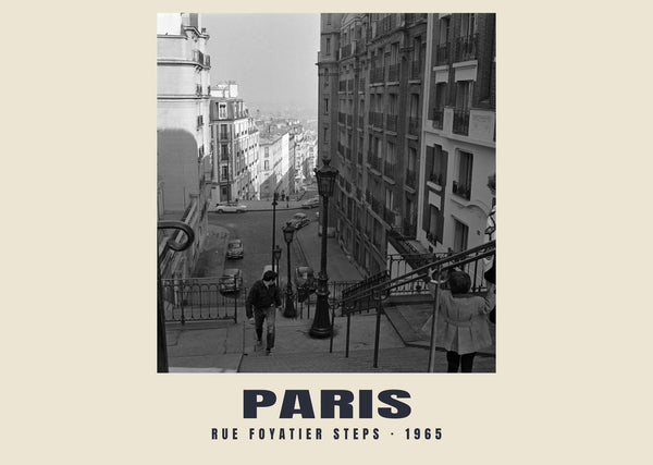 Rue Foyatier Steps, Paris — 1965 · Historic photograph print
