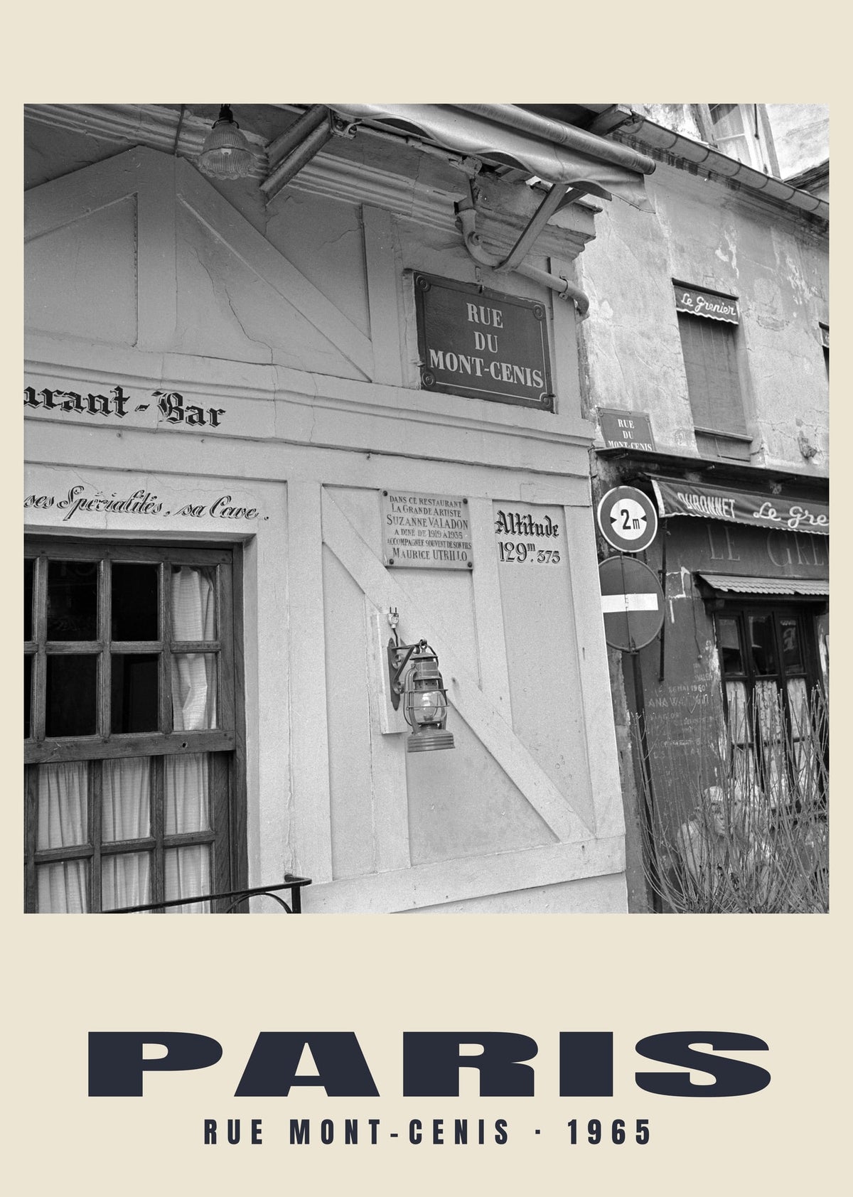 Rue Mont-Cenis, Paris, 1965 heritage photograph