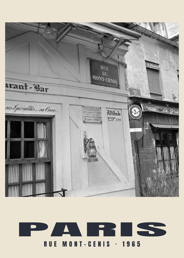 Rue Mont-Cenis, Paris — 1965 · Historic photograph print