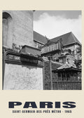 Saint-Germain-des-Prés Métro, Paris, 1965 — Historic photograph print
