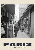 Shopping lane, Paris, 1965 — Historic photograph print
