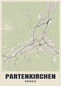 Street map poster of Partenkirchen, Bavaria