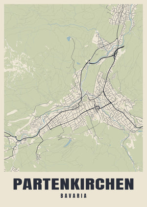 Partenkirchen Street Map Poster