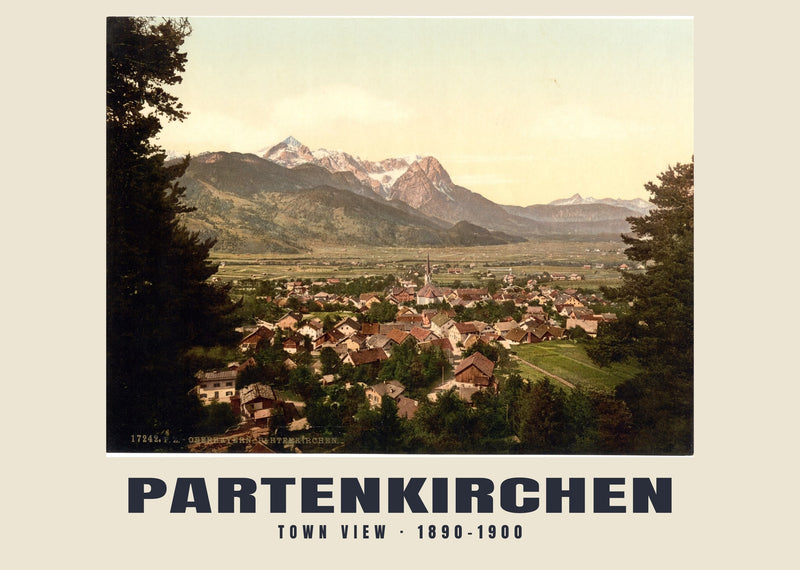 Town View, Partenkirchen — 1890–1900 · Vintage photochrom print