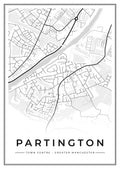 Street map poster of Partington town centre, Greater Manchester