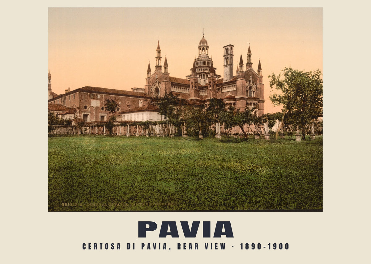 Certosa di Pavia, Rear View, 1890–1900 heritage photograph