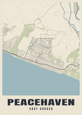 Street map poster of Peacehaven, East Sussex