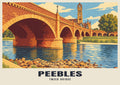 Tweed Bridge, Peebles poster, Retro Railway style