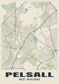 Street map poster of Pelsall, West Midlands