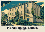 The Terrace, Pembroke Dock poster, Art Deco style