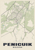 Street map poster of Penicuik, Midlothian