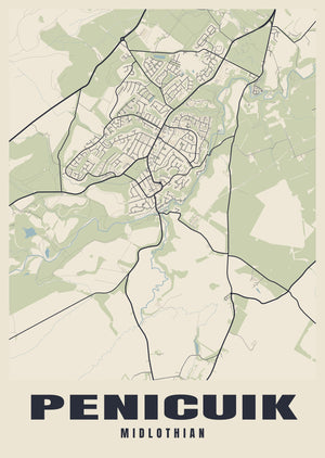 Penicuik Street Map Poster