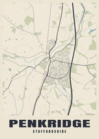 Street map poster of Penkridge, Staffordshire