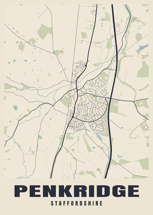 Penkridge Street Map Poster