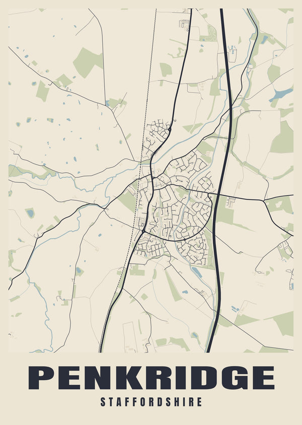 Penkridge Street Map Poster