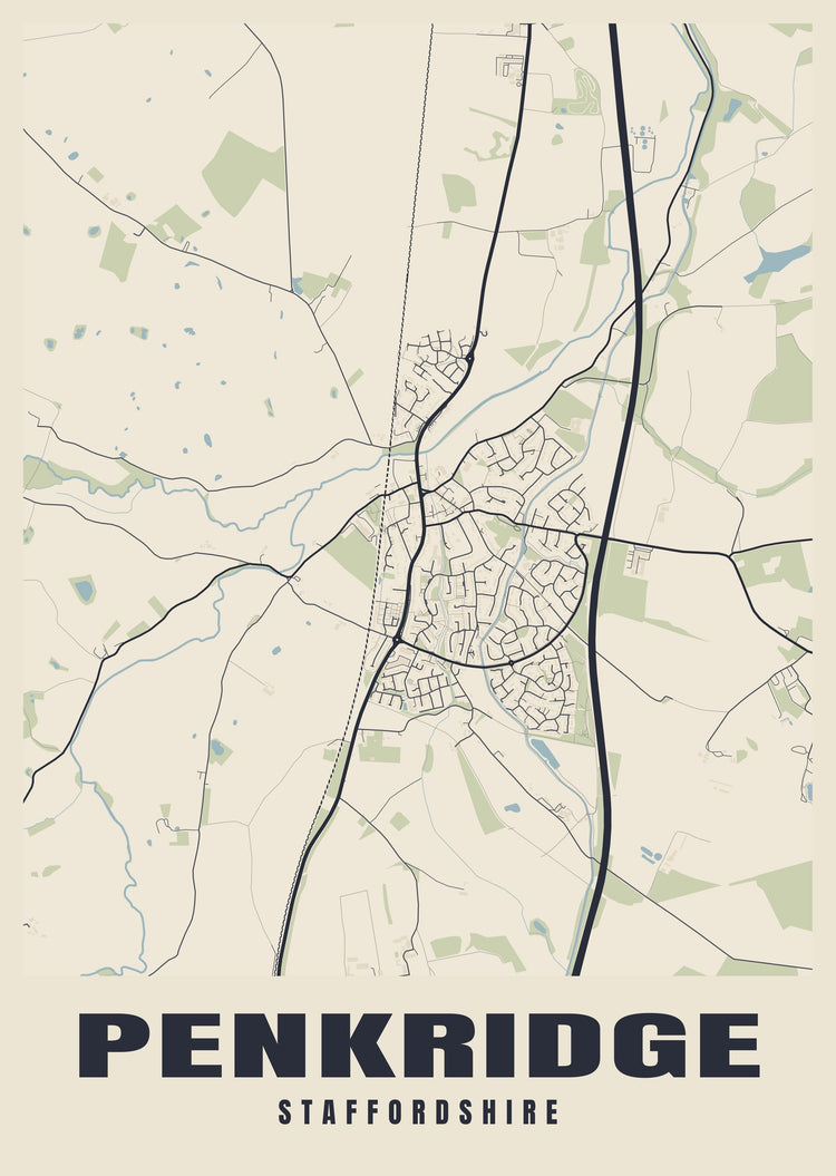 Penkridge Street Map Poster