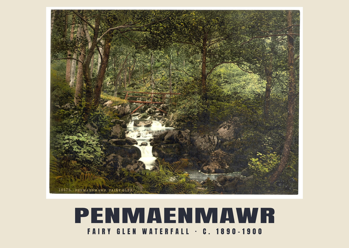 Fairy Glen Waterfall, Penmaenmawr, c. 1890–1900 heritage photograph