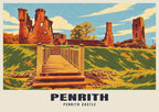 Penrith Castle poster, Retro Railway style