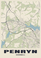 Street map poster of Penryn, Cornwall