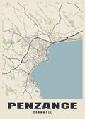 Street map poster of Penzance, Cornwall