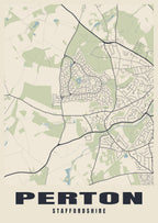 Street map poster of Perton, Staffordshire