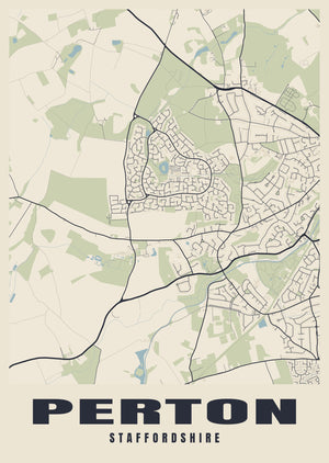 Perton Street Map Poster