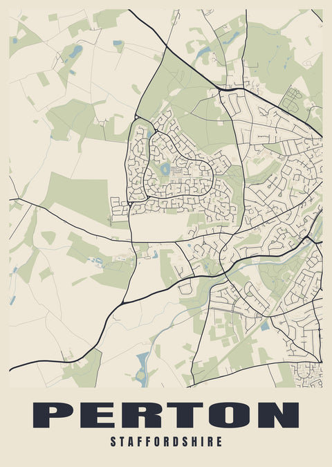 Perton Street Map Poster