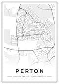 Street map poster of Perton village centre, Staffordshire