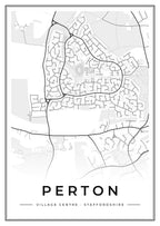 Street map poster of Perton village centre, Staffordshire
