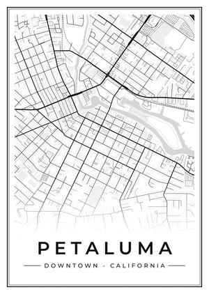 Petaluma Downtown Street Map Poster