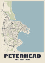 Street map poster of Peterhead, Aberdeenshire