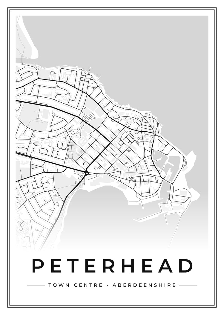 Peterhead Town Centre Street Map Poster