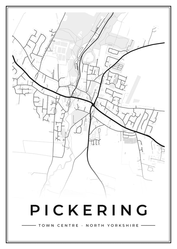 Pickering Town Centre Street Map Poster