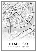 Street map poster of Pimlico, Westminster, London