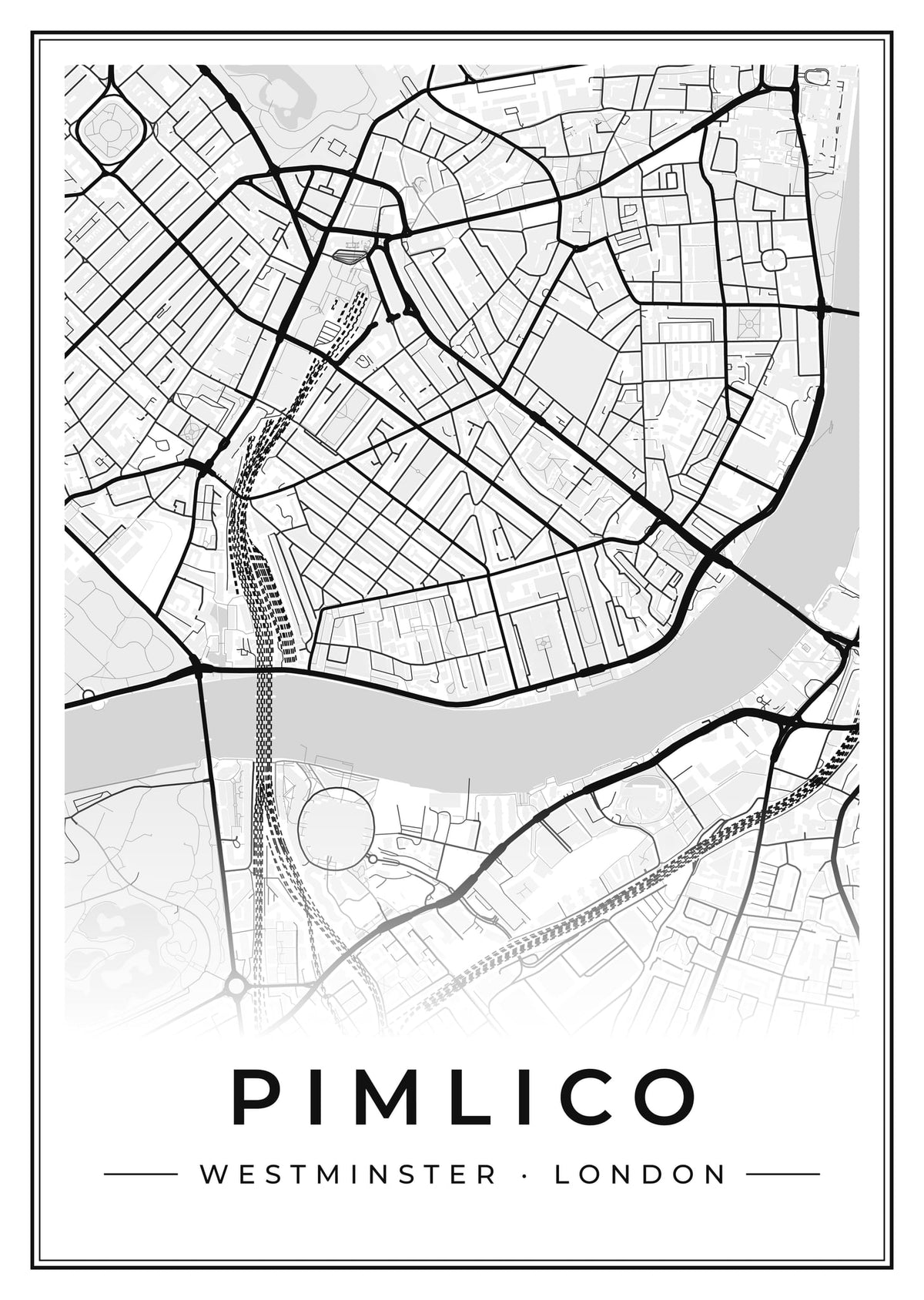 Street map poster of Pimlico, Westminster, London