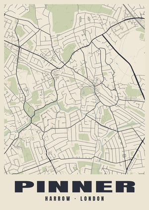 Pinner Heritage Street Map Poster