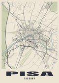 Street map poster of Pisa, Tuscany