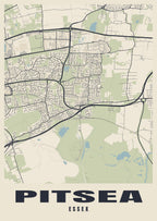 Street map poster of Pitsea, Essex