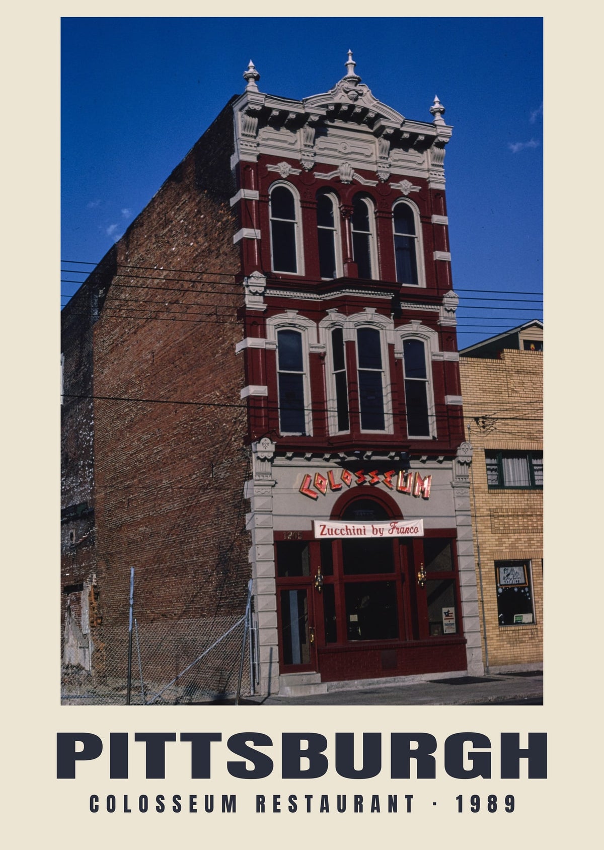 Colosseum Restaurant, Pittsburgh — 1989 · Historic photograph print