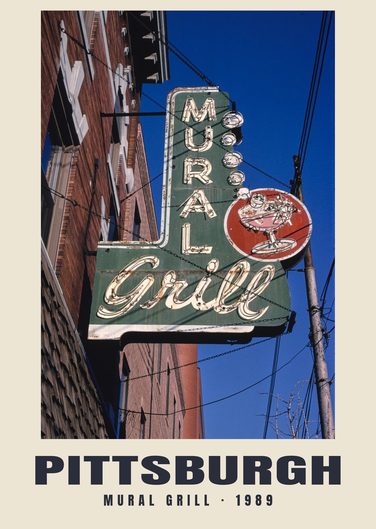 Mural Grill, Pittsburgh, 1989 — Historic photograph print